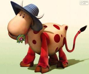 Puzzle Η αγελάδα Ermintrude, ένας από τους χαρακτήρες από το The Magic Roundabout
